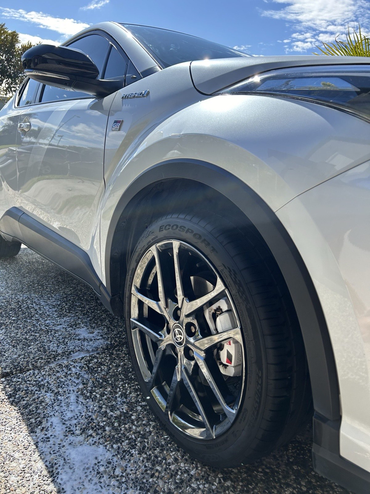 Toyota C-HR alloy wheel and tyre dressed and shining